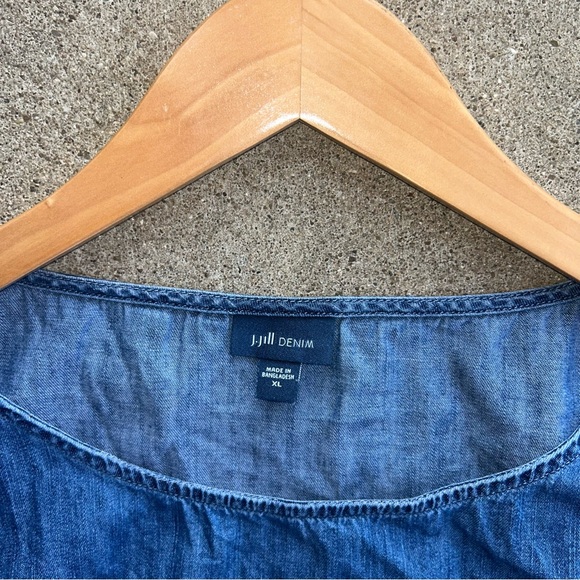 J. Jill Blue White Ombre Dip Dye Denim Dress XL - Picture 5 of 9